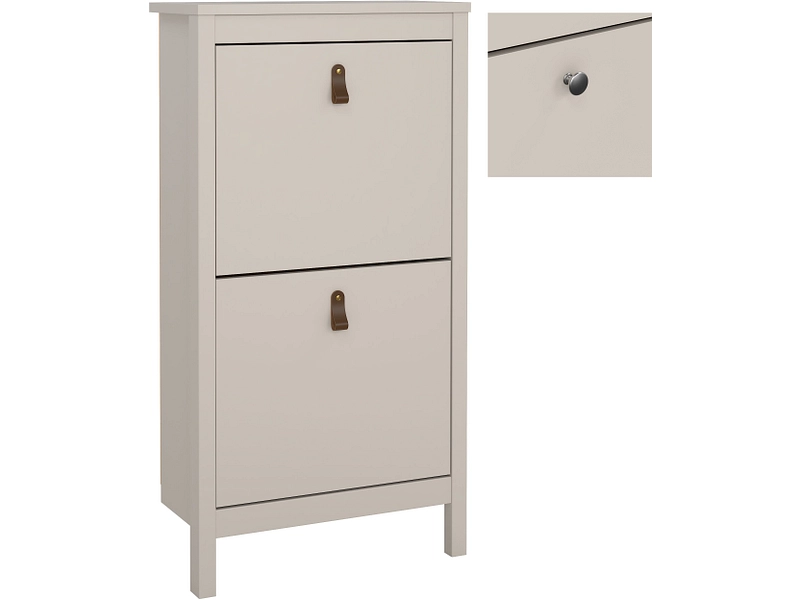 Schuhmöbel MADRID 12 Paar Schuhe 2 Klappen kaschmir