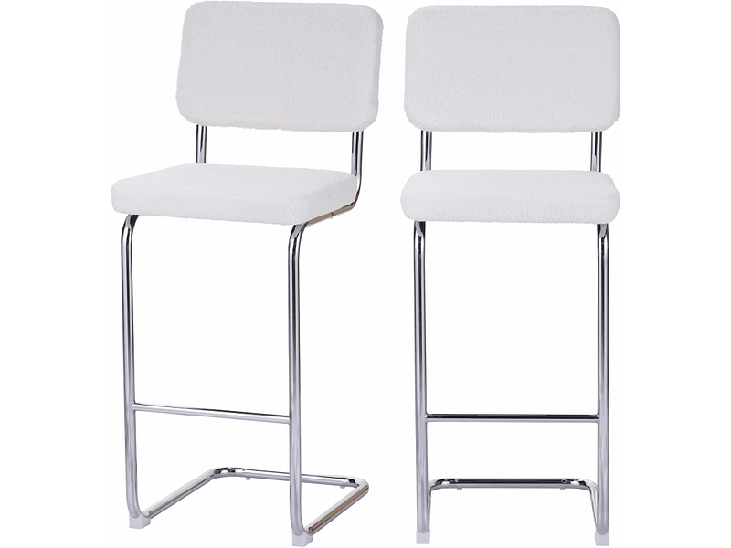 BAÏTA Set 2 Barhocker JACK cord-stoff weiss