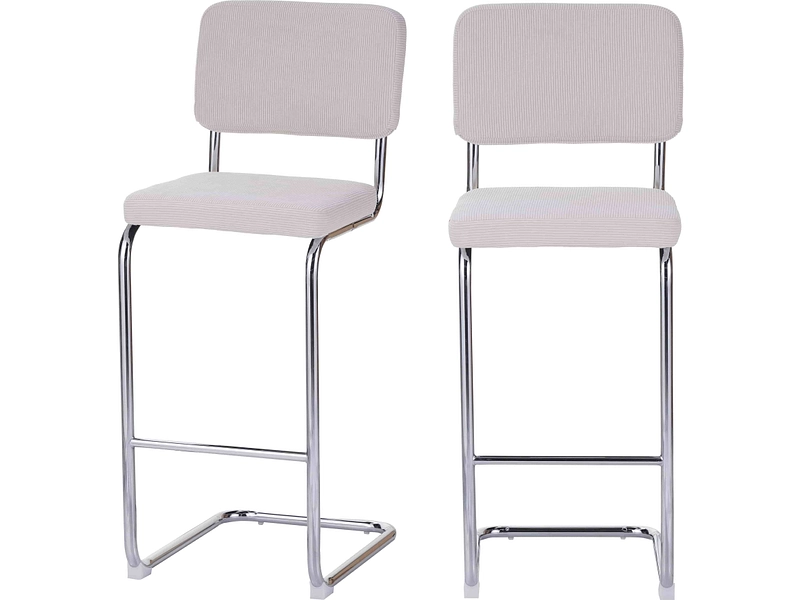 BAÏTA Set 2 Barhocker JACK cord-stoff beige