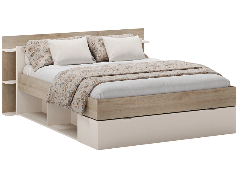 Bett ALBO MARCKERIC 140x200cm cremefarben