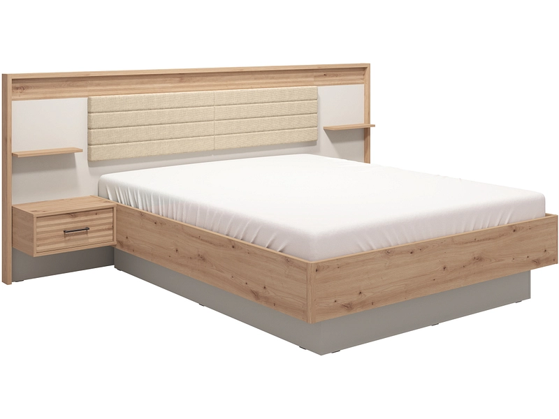 Bett MODENA 180x200cm stoff artisan eiche