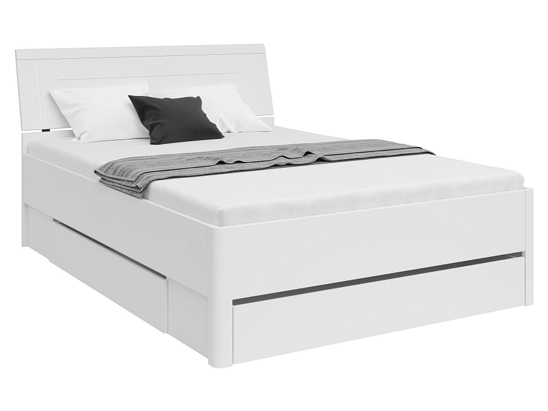 Bett SATURN 140x200cm dekor weiss