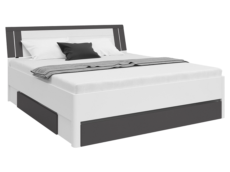 Bett SATURN 160x200cm dekor alpinweiß