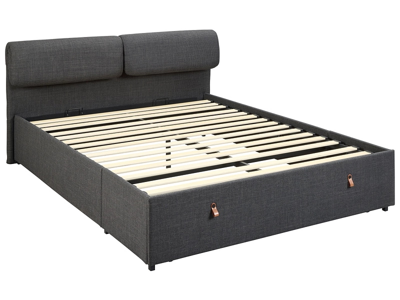 Bett CALVI 160x200cm stoff grau anthrazit