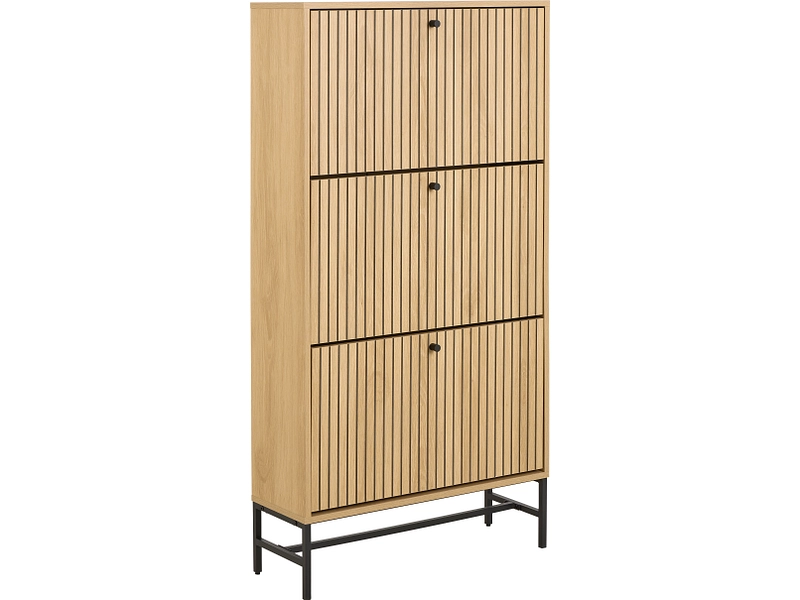 Schuhmöbel ALBANY 18 Paar Schuhe 3 Türen 3 Klappen natürliches holz