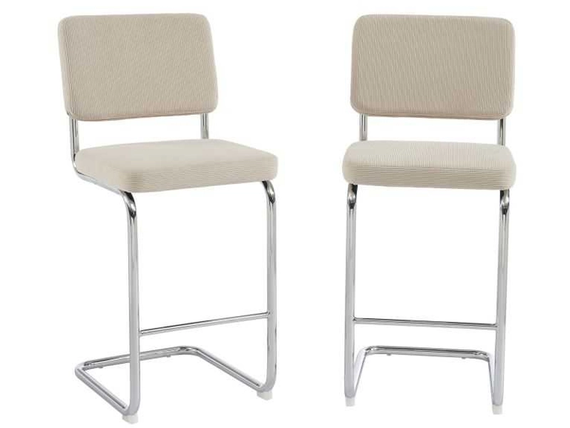 BAÏTA Set 2 Barhocker JACK stoff beige