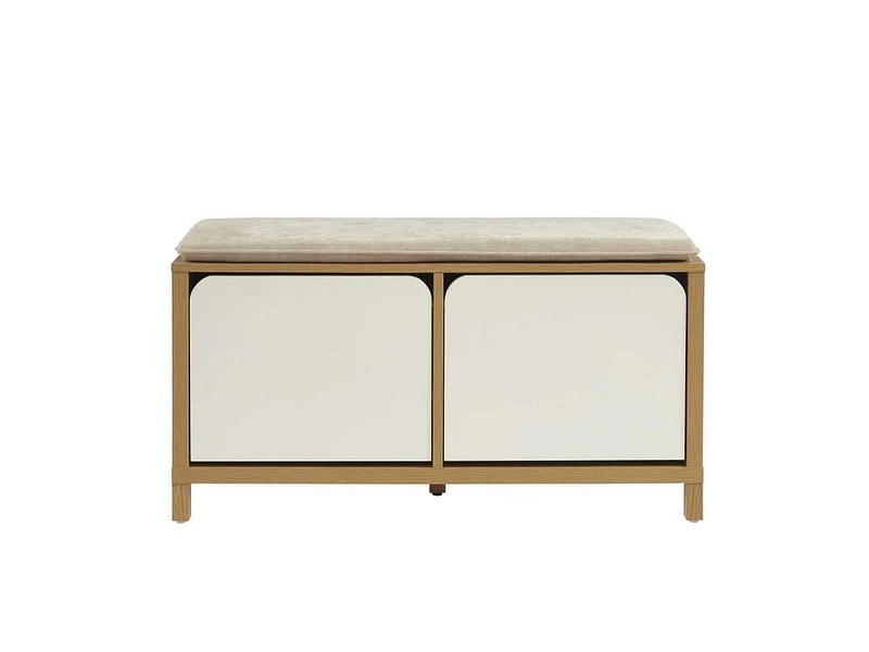 Bank für Schuhe BAÏTA KILDA 8 Paar Schuhe 2 Türen 2 Klappen eiche