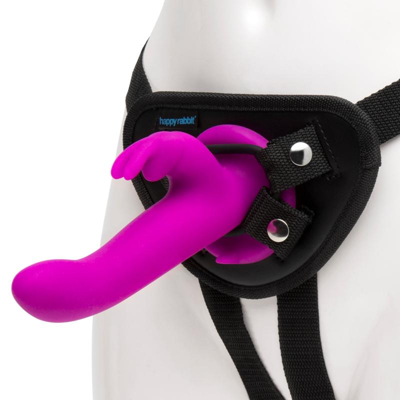 Happy Rabbit – Vibrations-Strap-On Set – Magenta