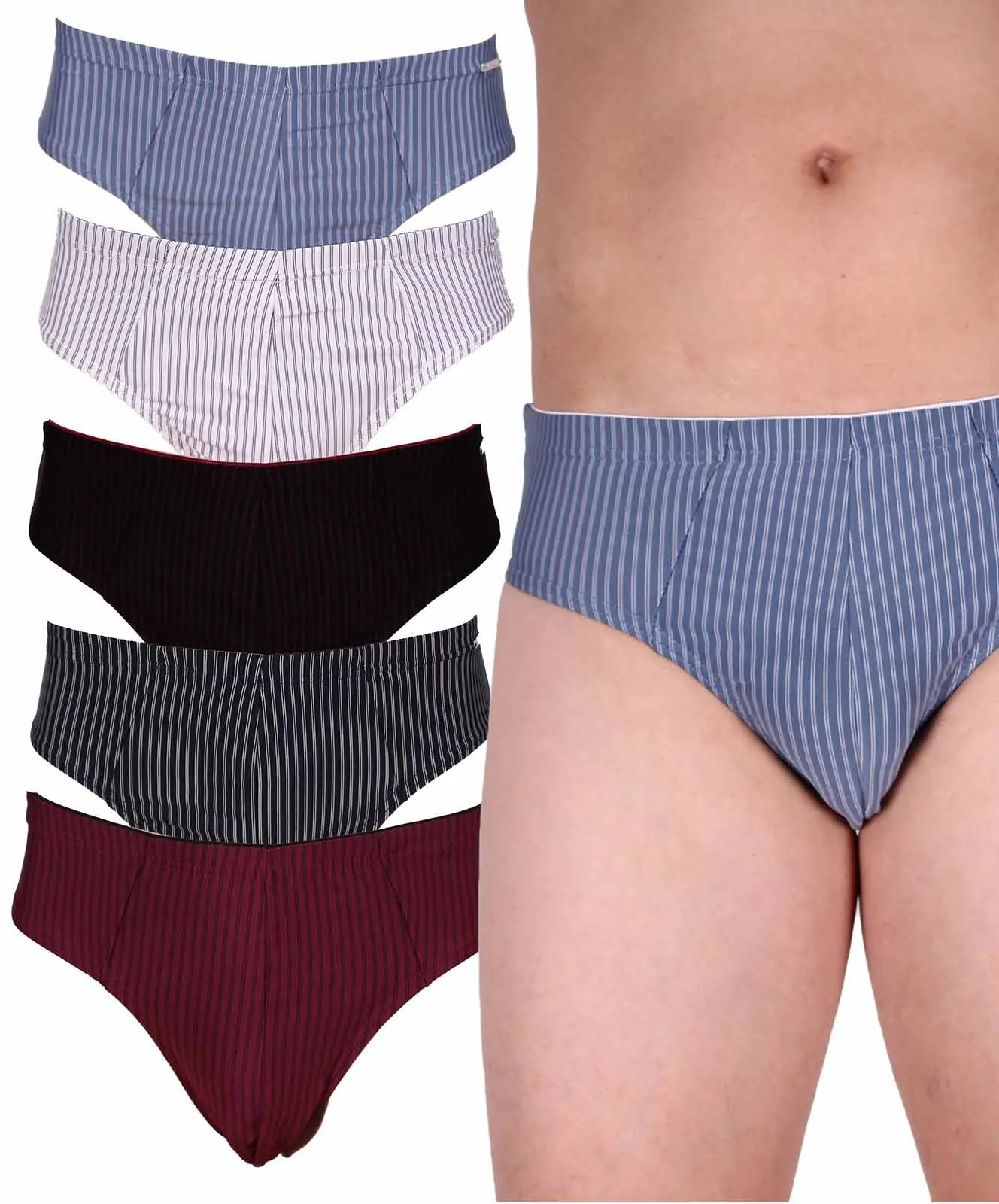 7Days Bodywear Herren Slips (5 Stück) in klassischem Streifen Design