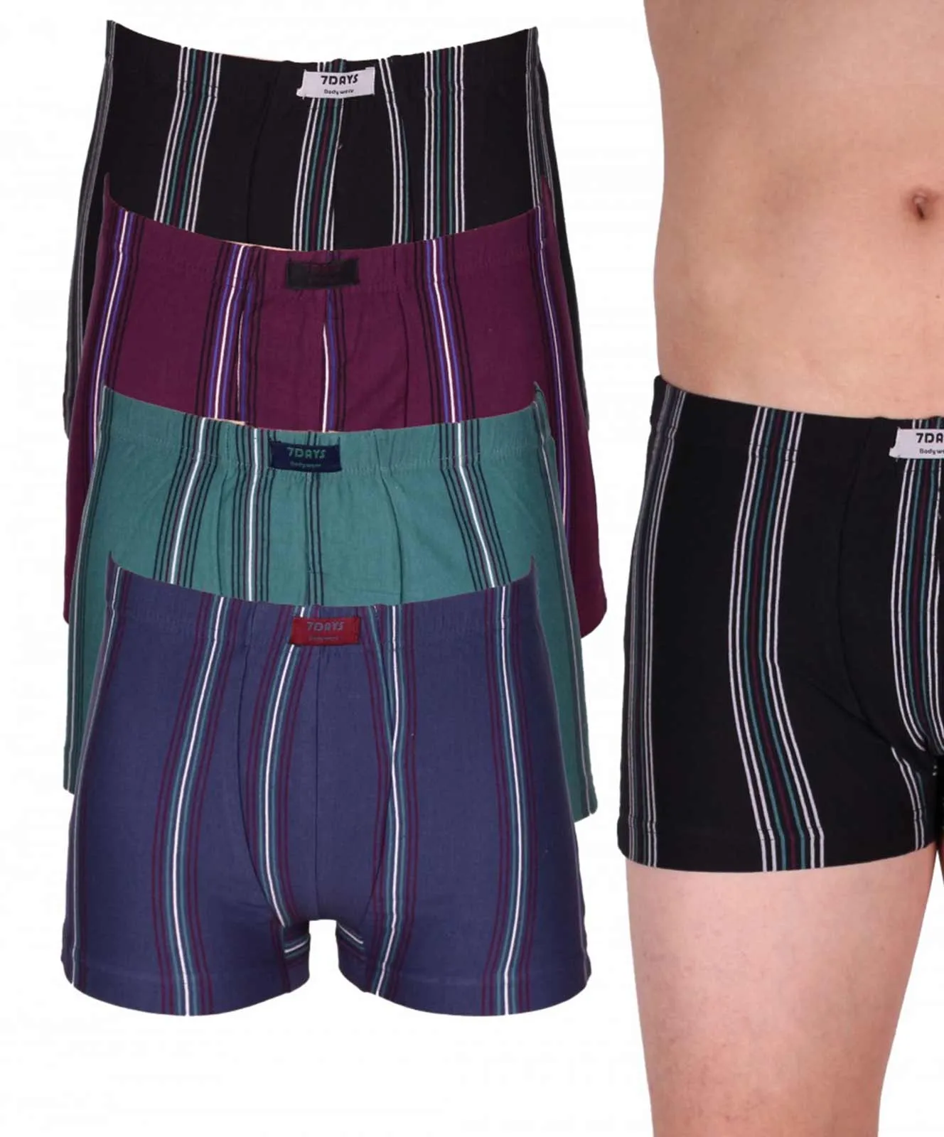 7Days Bodywear Herren Retropants (4 Stück) aus feiner Baumwolle