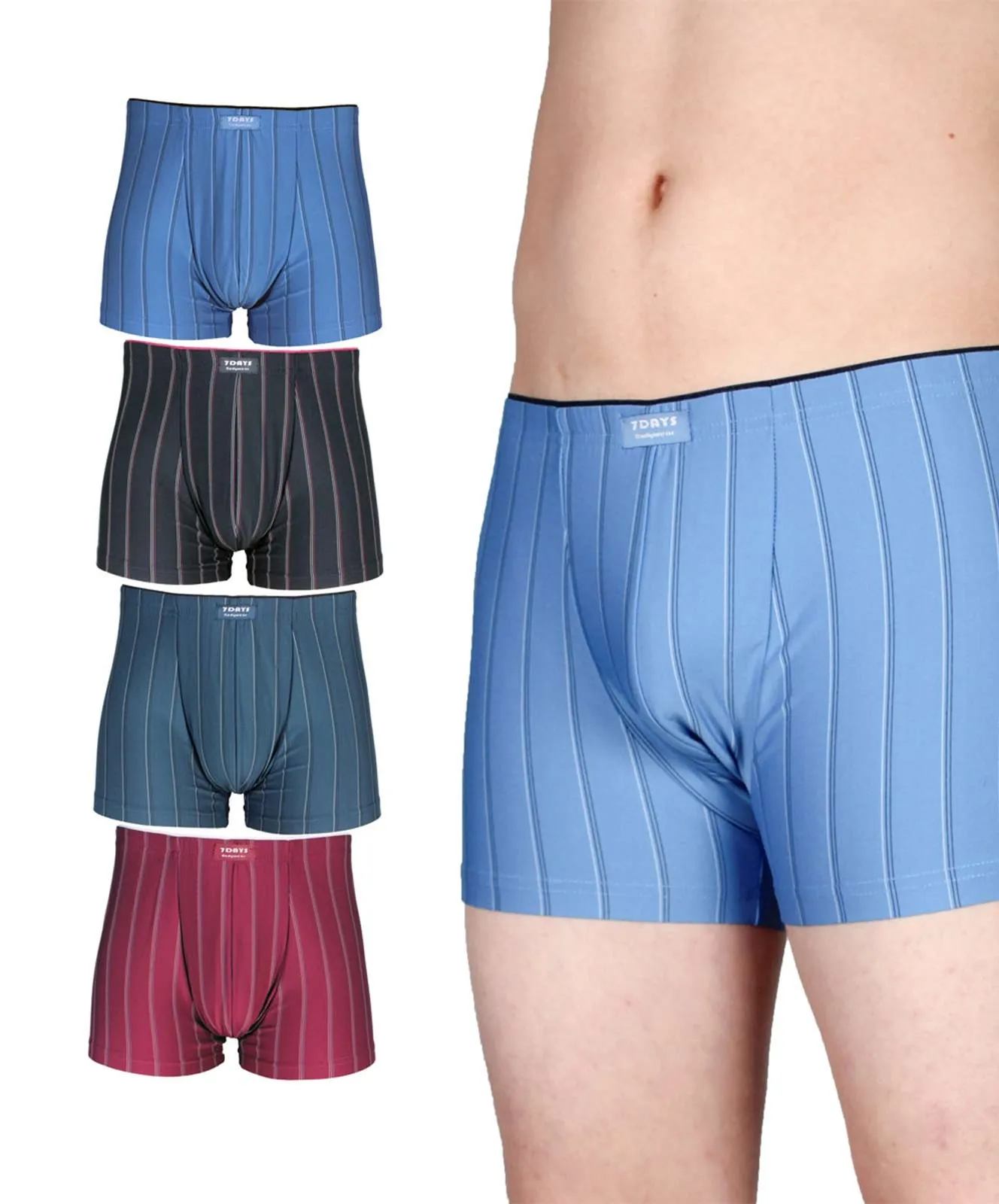 7Days Bodywear Herren Retro Boxershorts (4Stück) mit weicher Frotteé