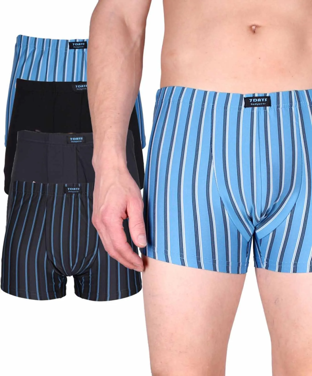 7Days Bodywear Boxershorts im 4er-Pack mit garngefärbten Streifen