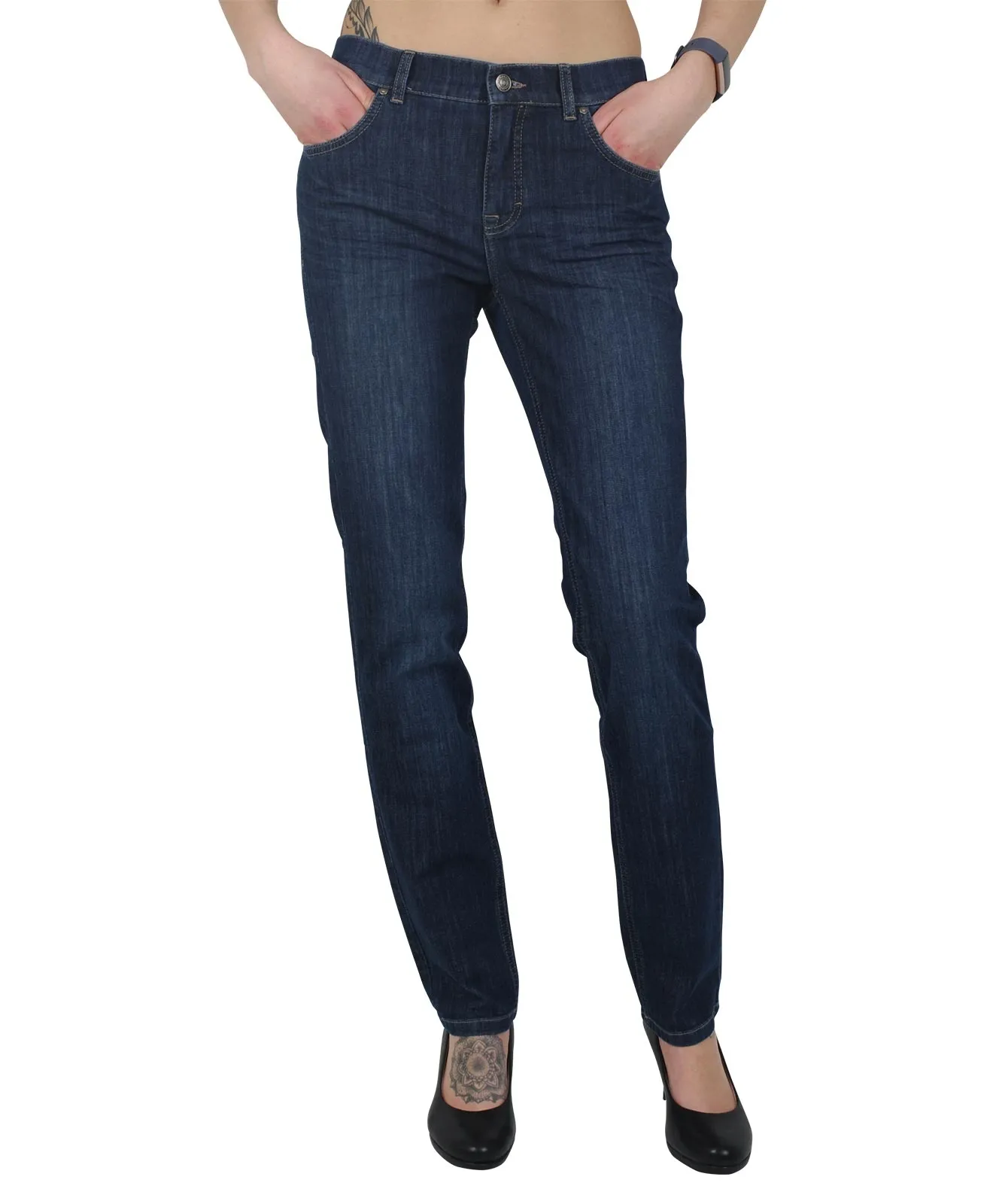 Angels Straight Jeans Cici in Mid Blue Used