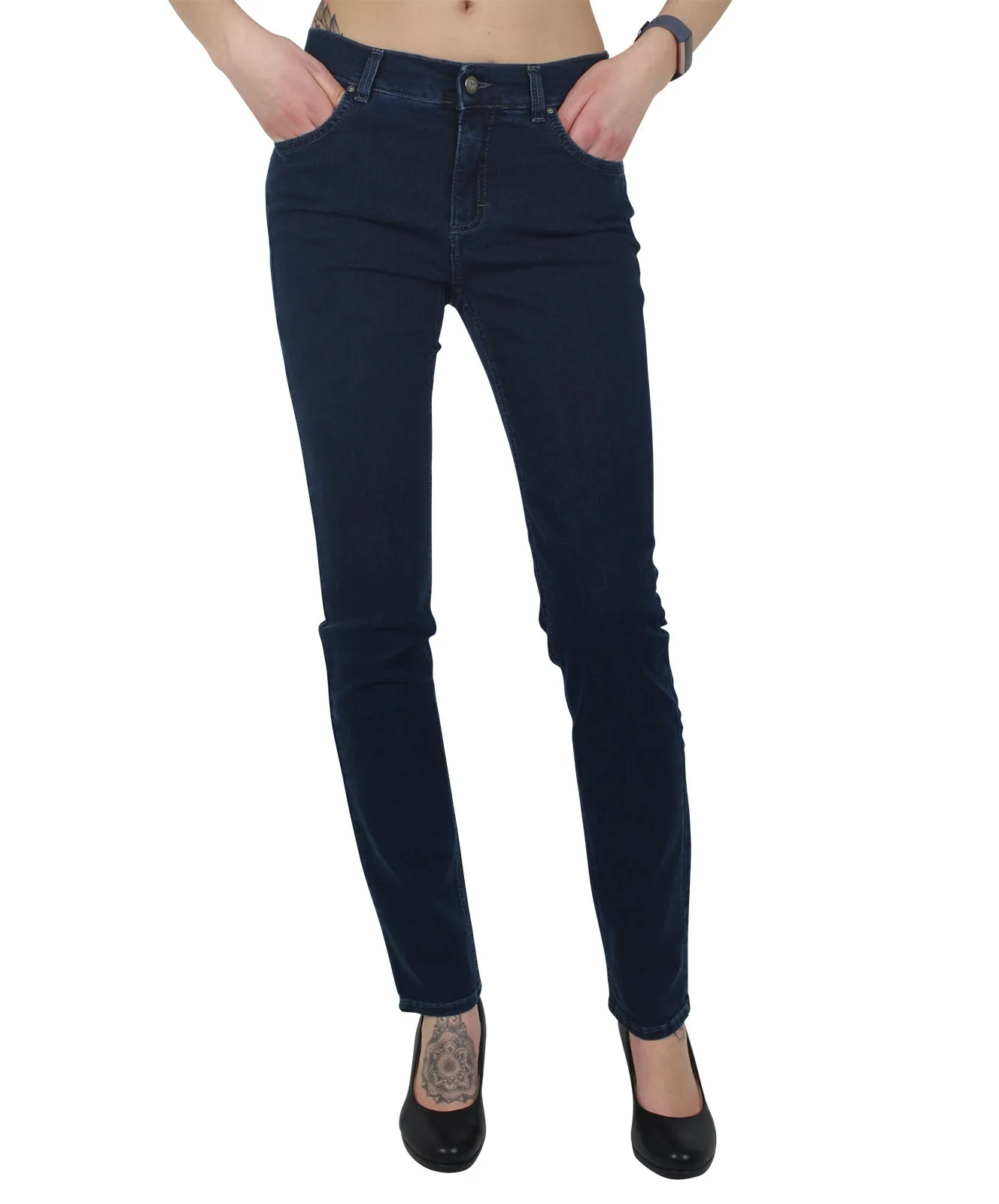 Angels Straight Leg Jeans Cici in Dark Indigo