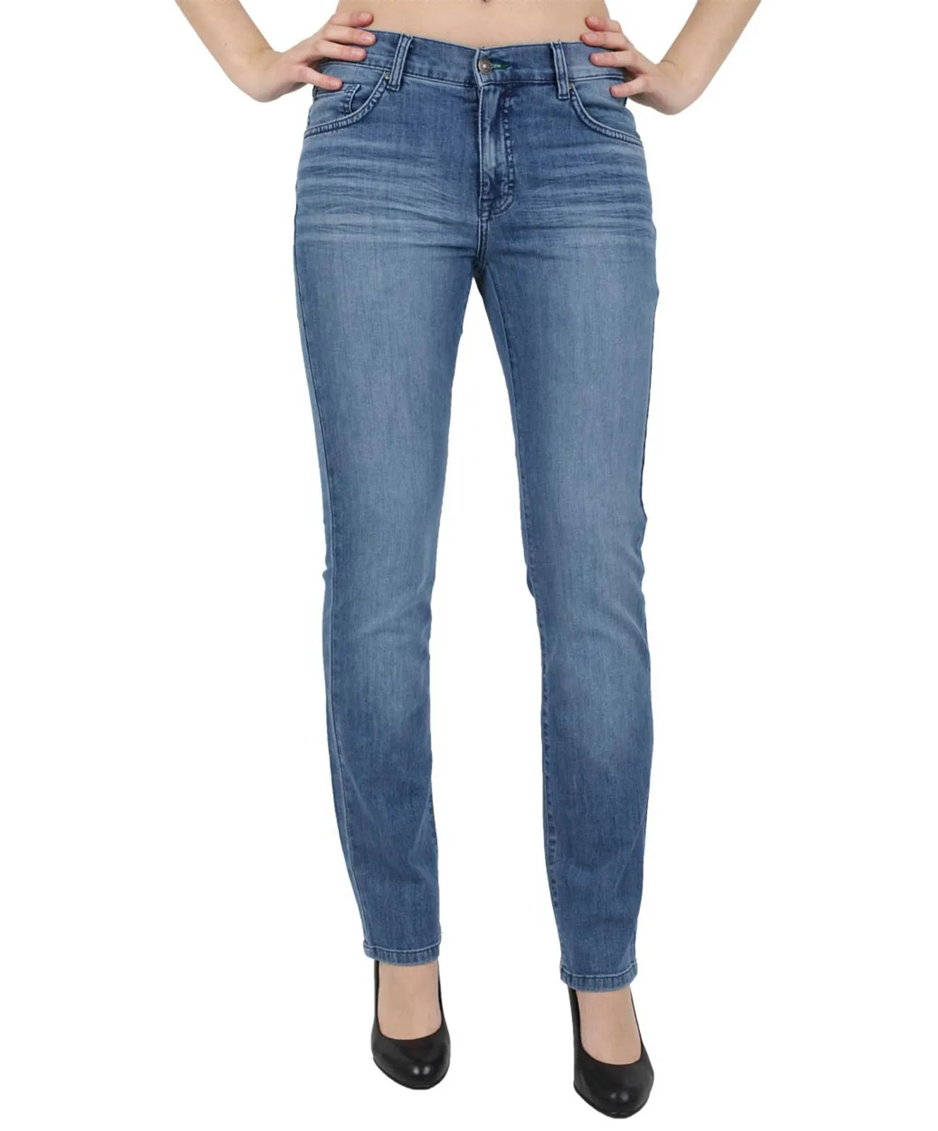 Angels Straight Leg Jeans Cici in S.Stone Used Buffi