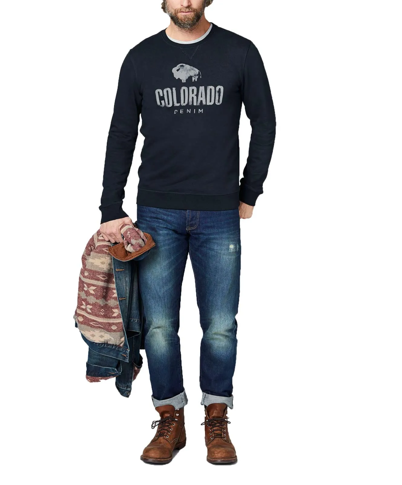 Colorado Denim Sweatshirt Regular Fit Olliver in Jet Black