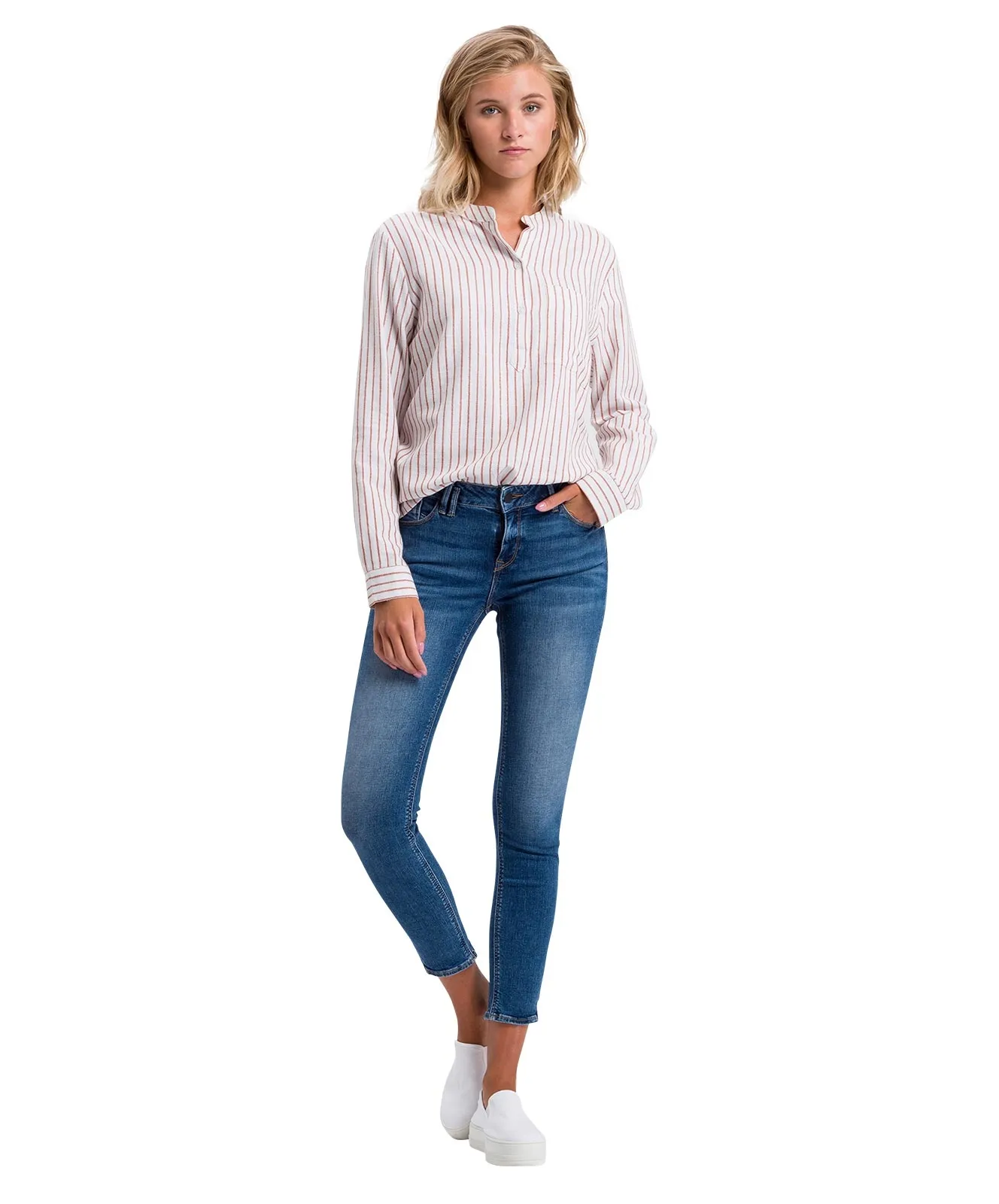 Cross Ankle Jeans Giselle in Mid Blue Used