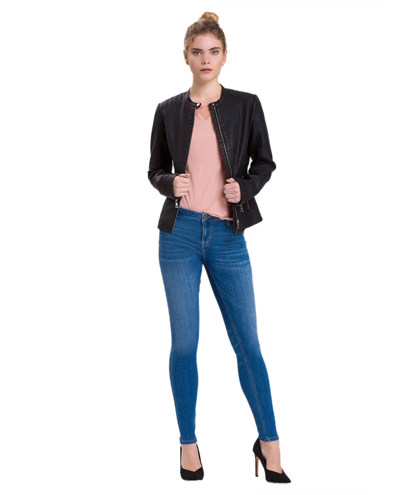 Cross High Waisted Jeans Page in Mid Blue