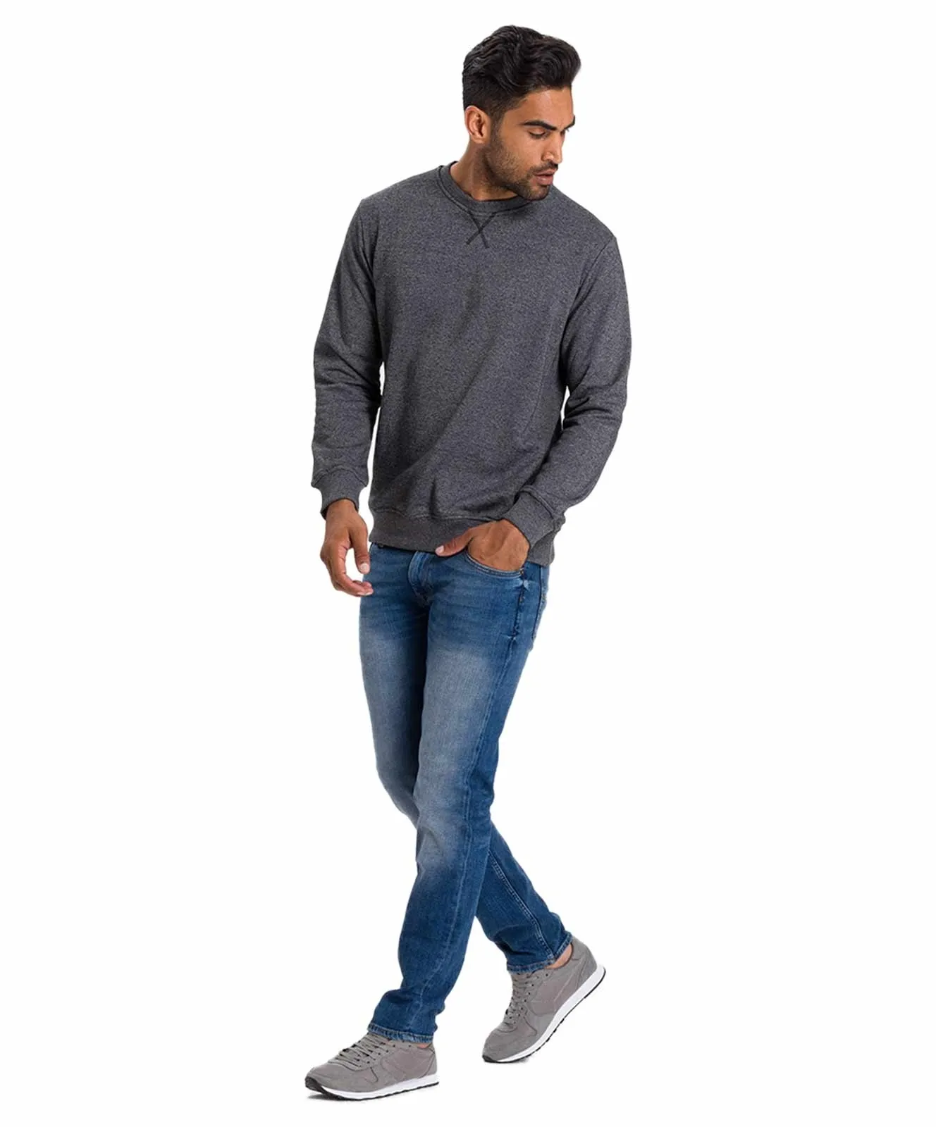 Cross Slim Fit Jeans Damien in Mid Blue Used