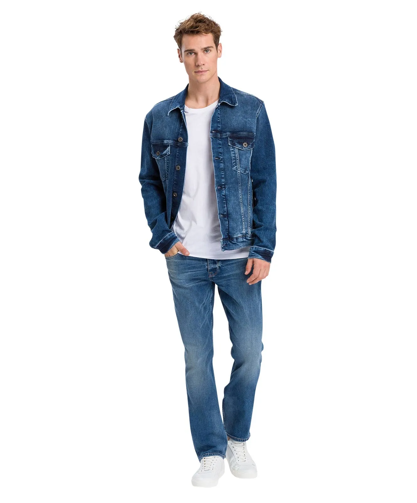 Cross Tapered Jeans Dylan in Mid Blue