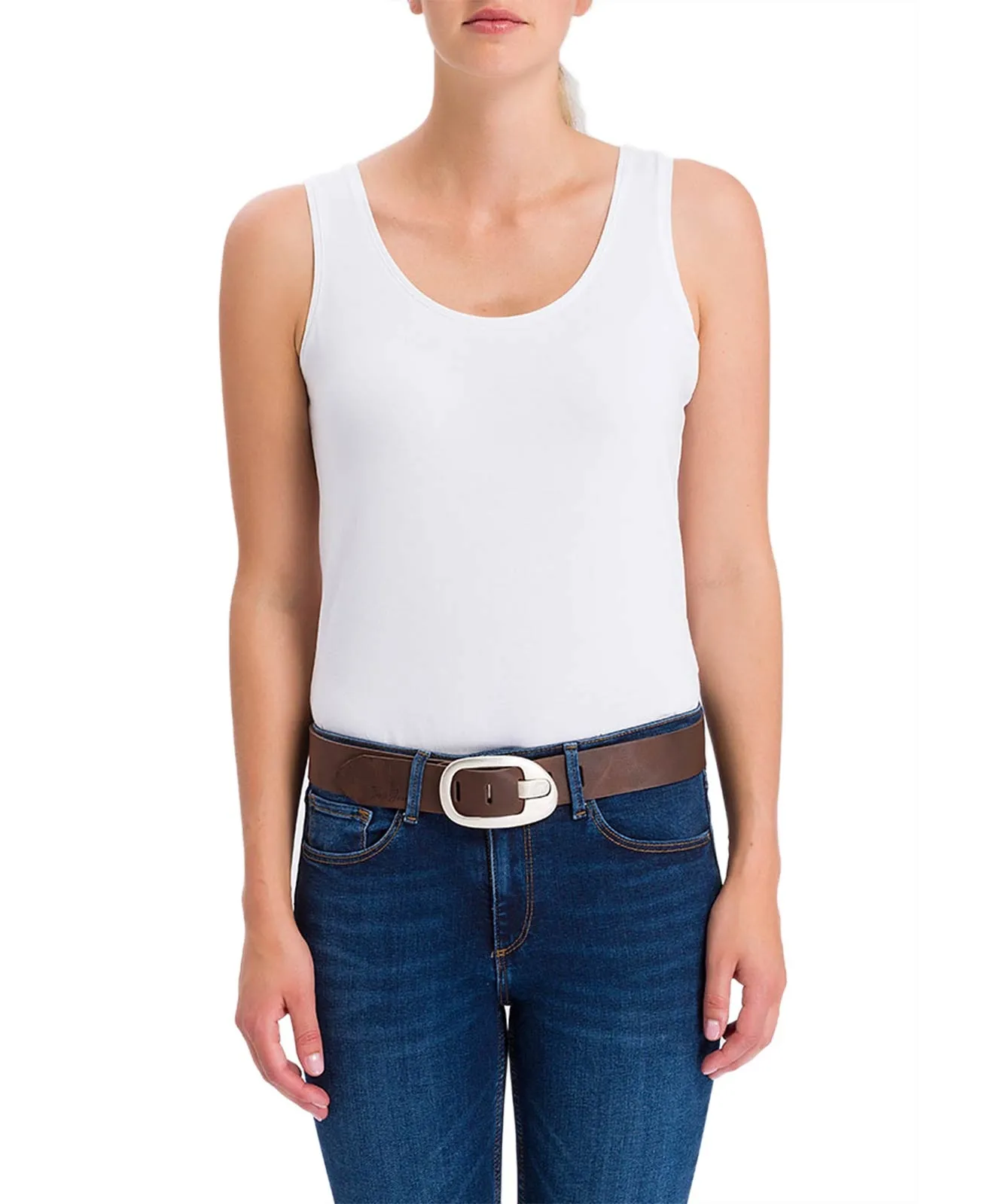 Cross Ledergürtel Damen Gürtel in Dark Brown