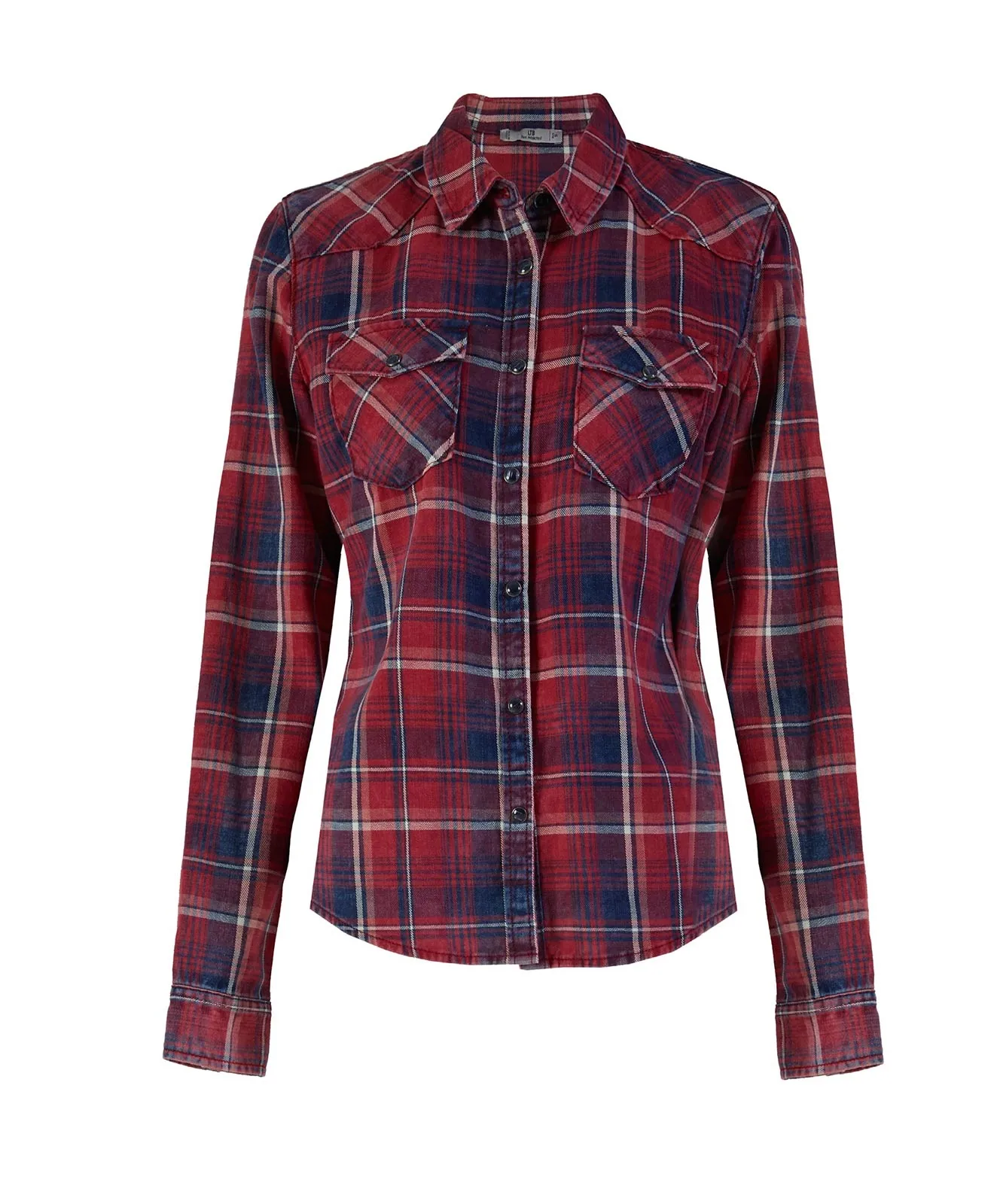 LTB Hemdbluse Slim Fit Lucinda in Tango Red Check