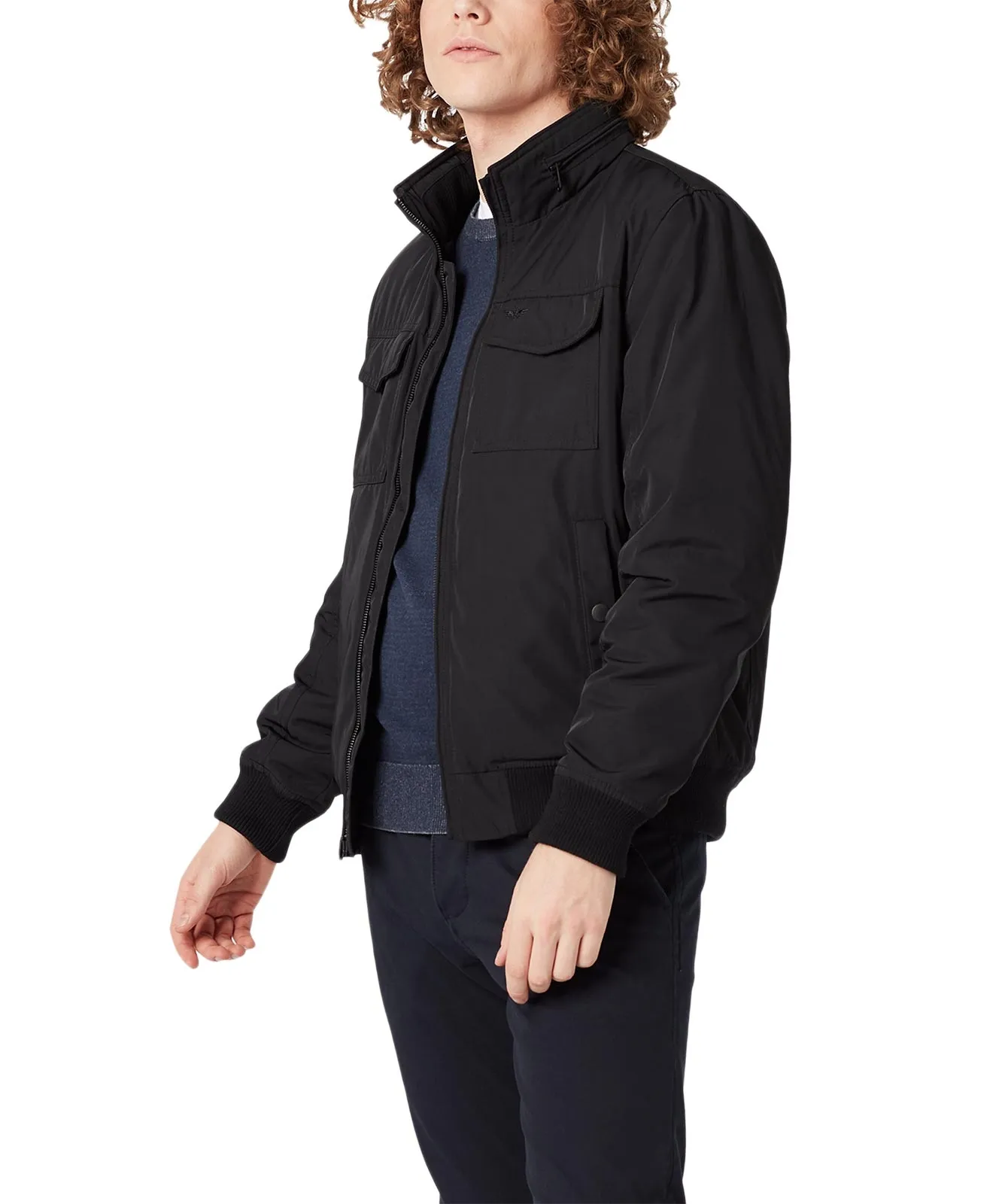 Dockers Strickpullover Regular Fit Plaited Jersey Crew in Dockers Navy Heather