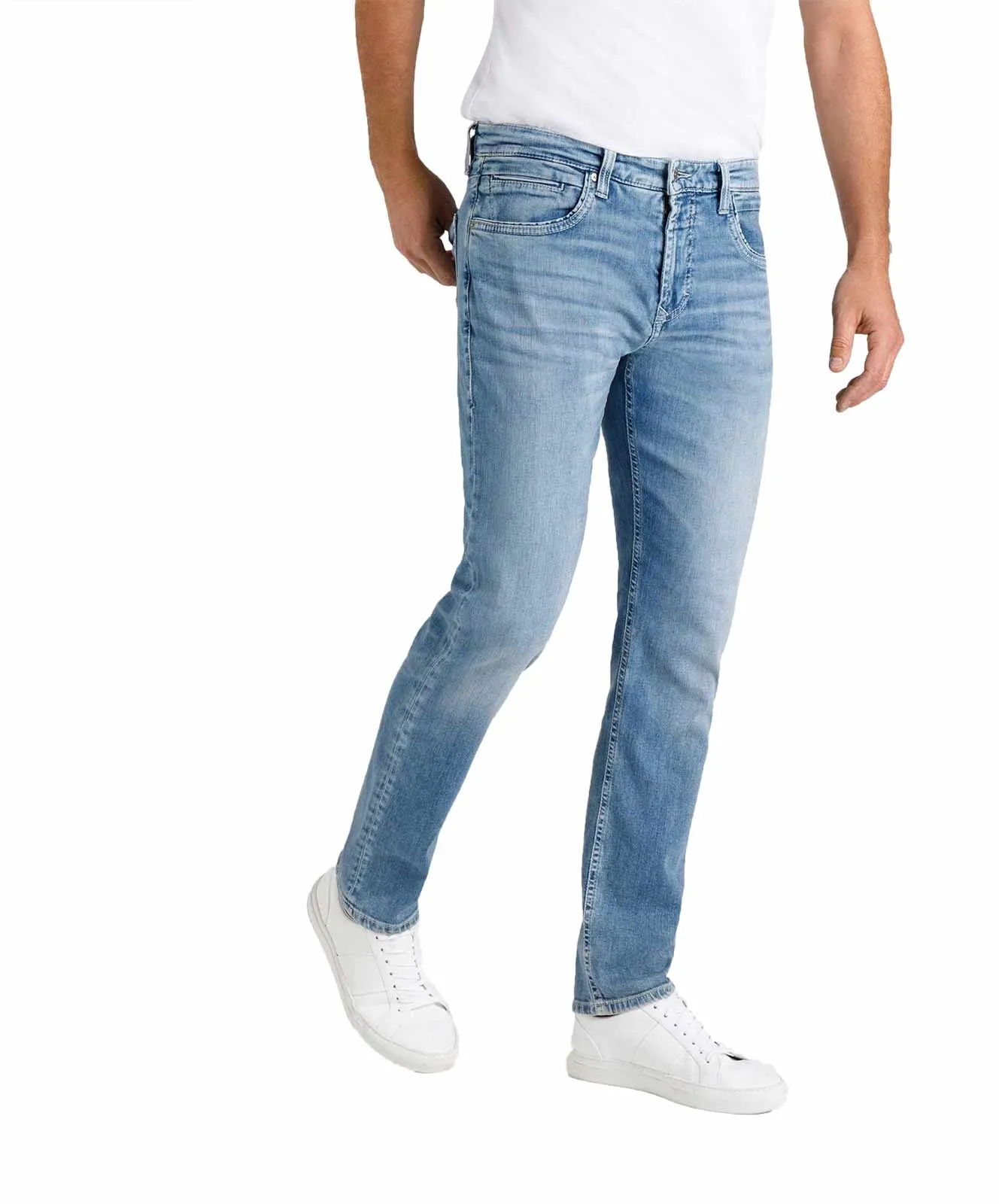 MAC Stretch Jeans Arne Pipe in Mid Blue Japanese Vintage Wash