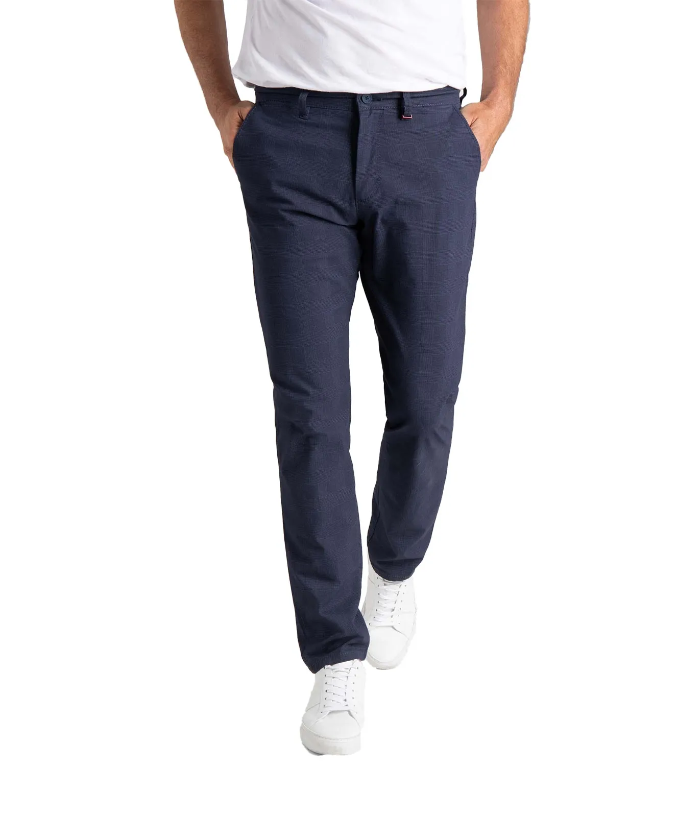 MAC Chino Hose Lennox in Nautic Blue Check