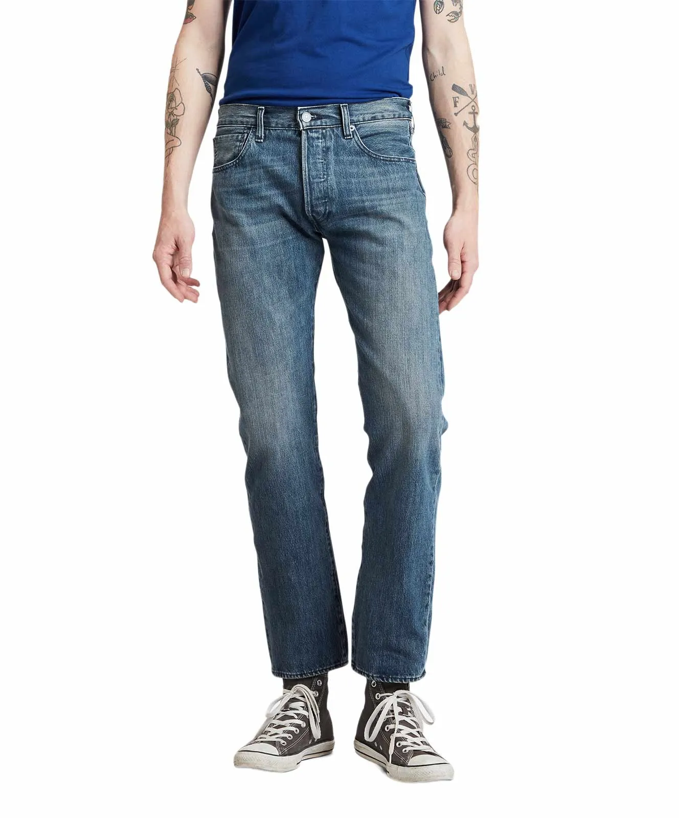Levis Straight Leg Jeans 501 in Light Indigo