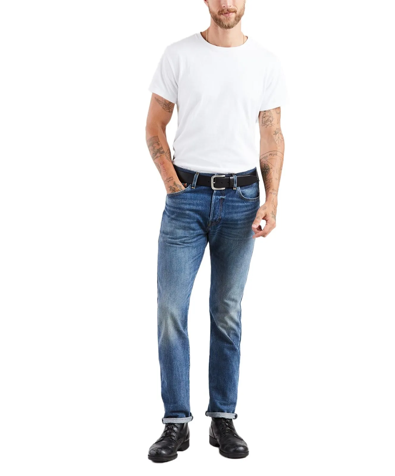 Levis Straight Leg Jeans 501 in Bubbles ST