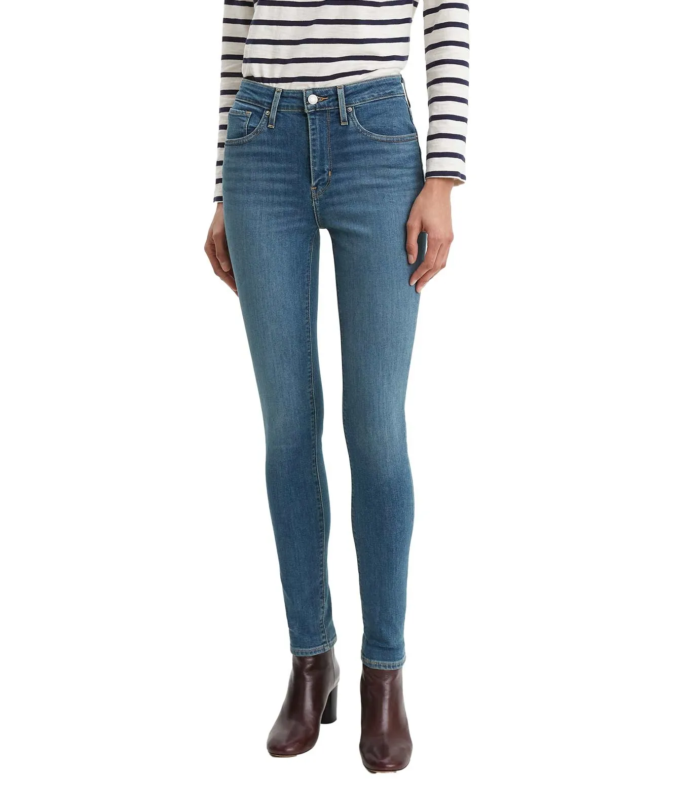 Levis High Waisted Jeans 721 High Rise Skinny in Los Angeles Sun