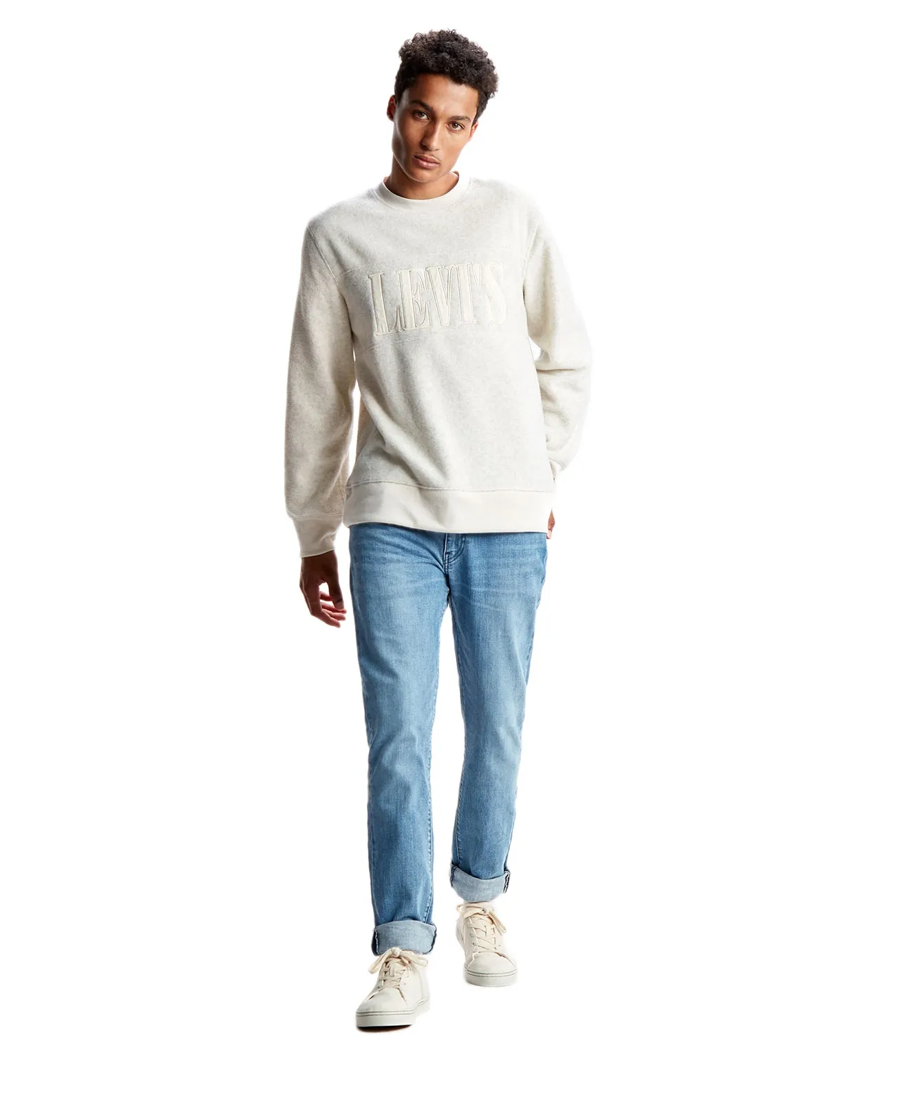 Levis Sweatshirt Regular Fit Polar Pop-Over Fleece in Heathered Fog