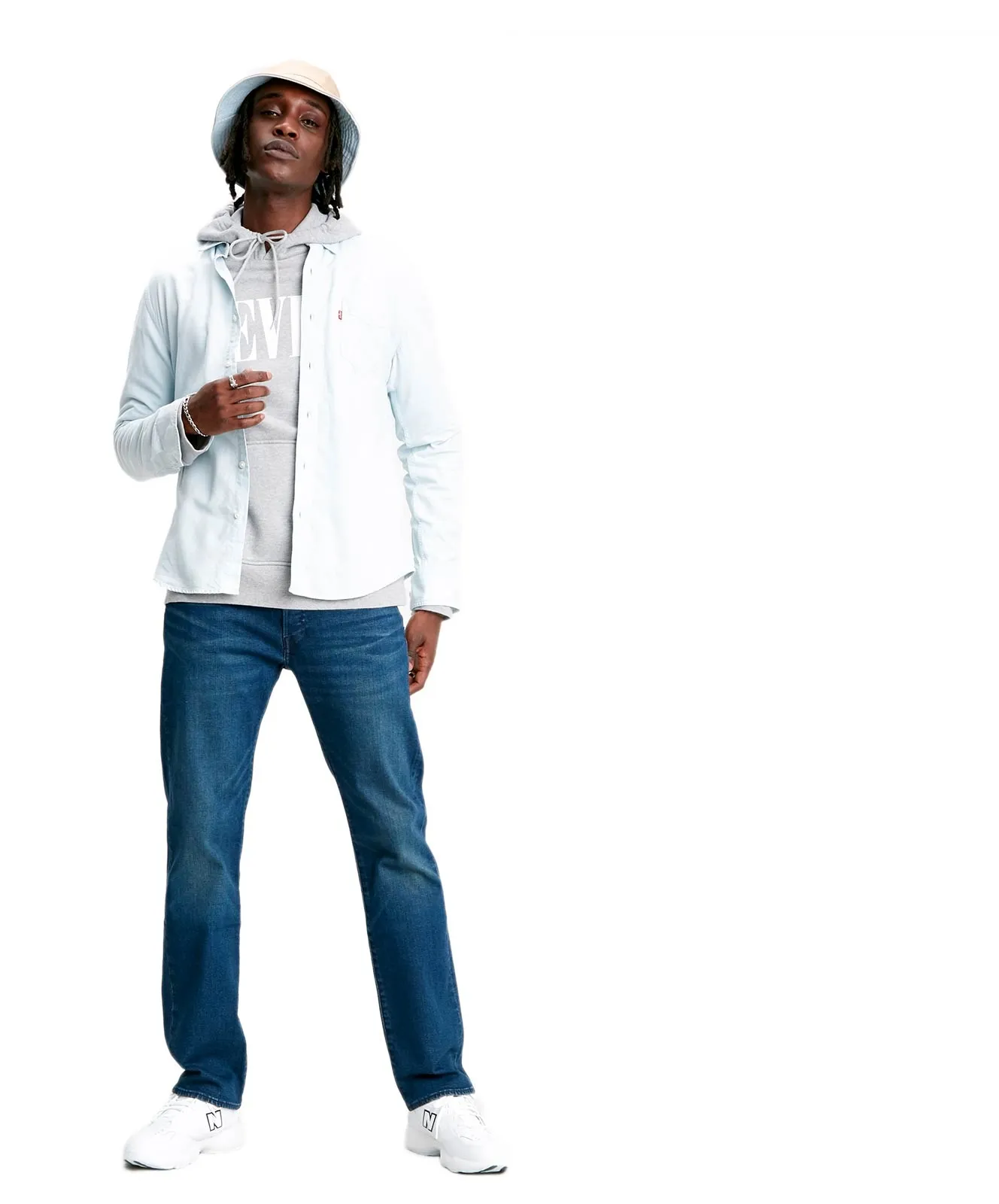 Levis Arbeitshemd Slim Fit Sunset Pocket Slim in Pale Shade Indigo