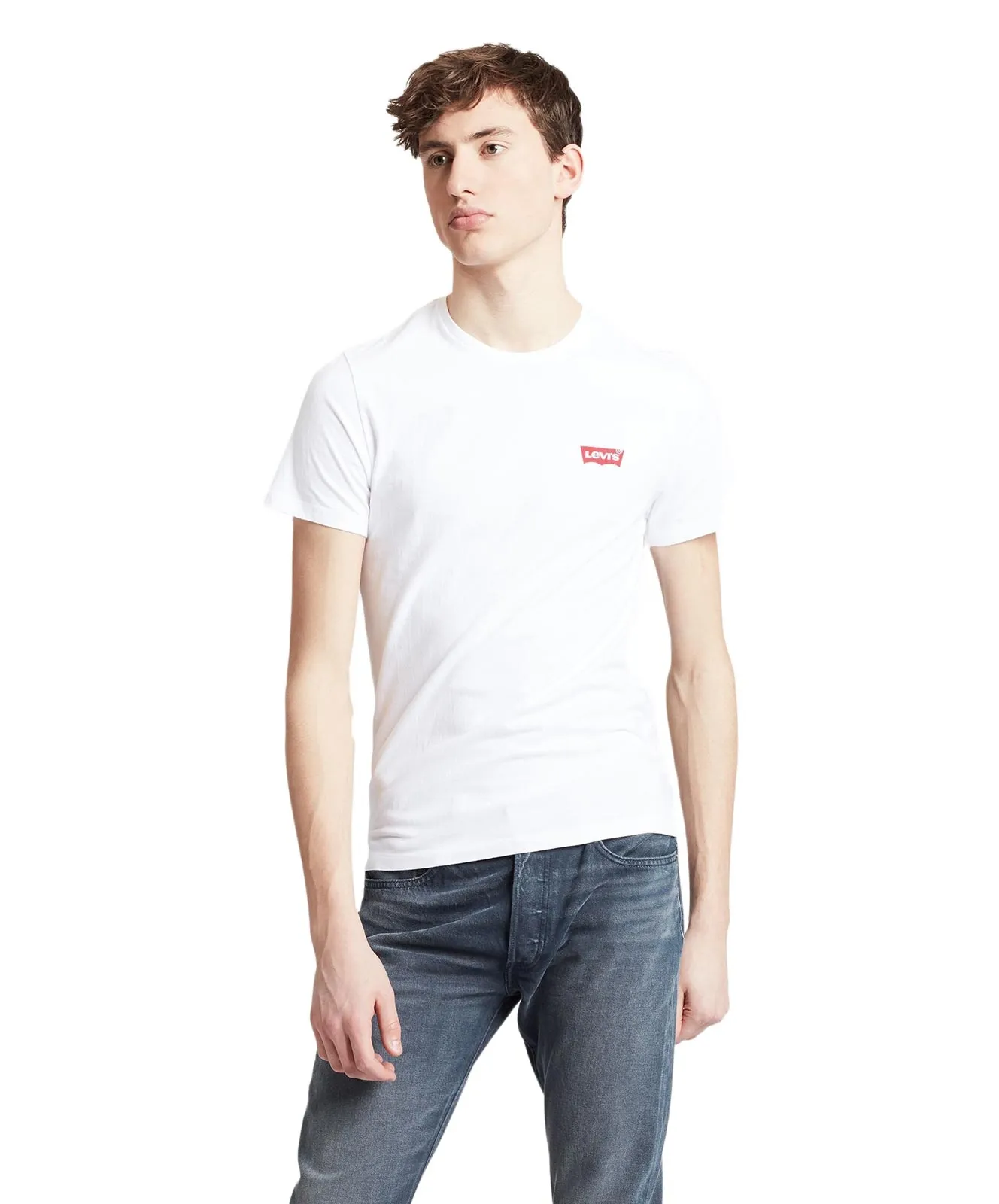 Levis Logoshirt 2 Pack Crewneck Graphic in White/ Mid Tone Grey Heather