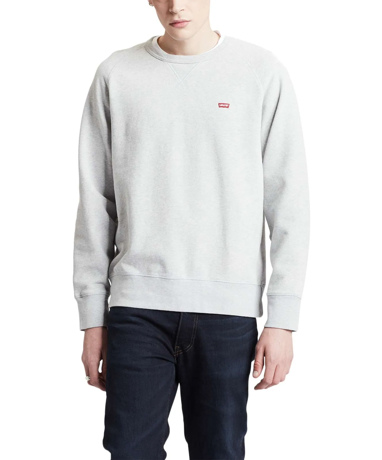 Levis Sweatshirt Regular Fit Original Hm Icon Crew in Medium Grey Heather