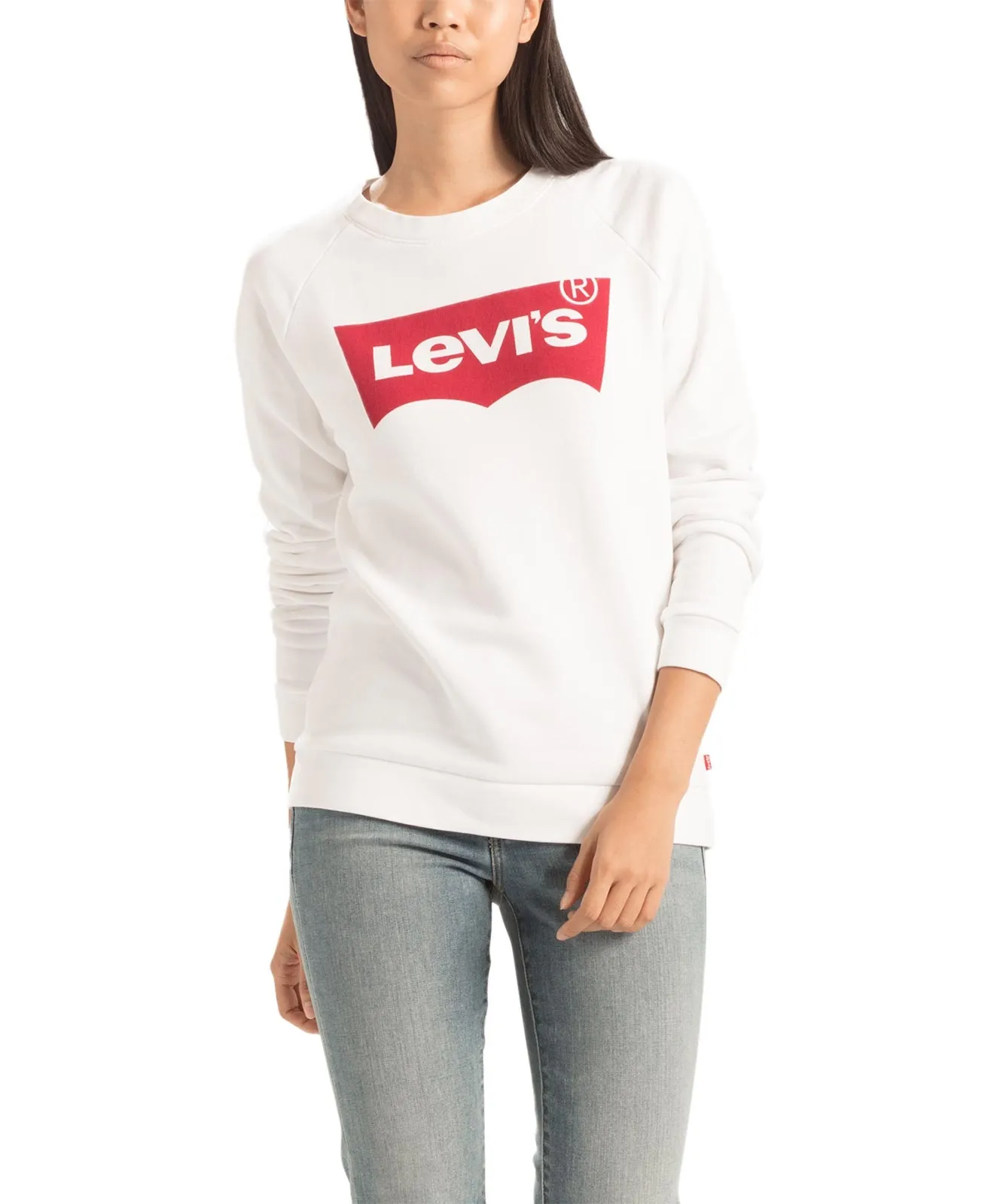 Levis Sweatshirt Regular Fit Relaxed Crewneck in White Graphic
