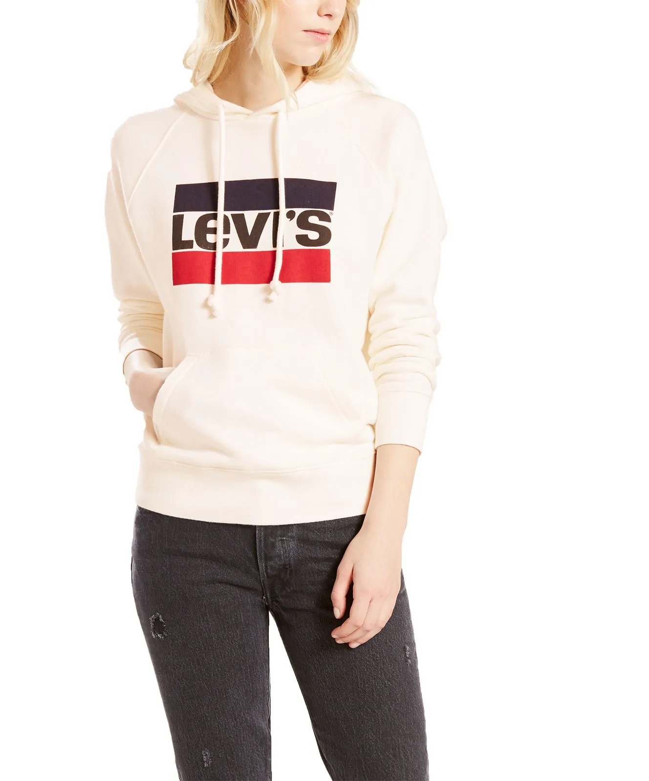 Levis Sweatshirt Graphic Sport Hoodie in Marshmallow