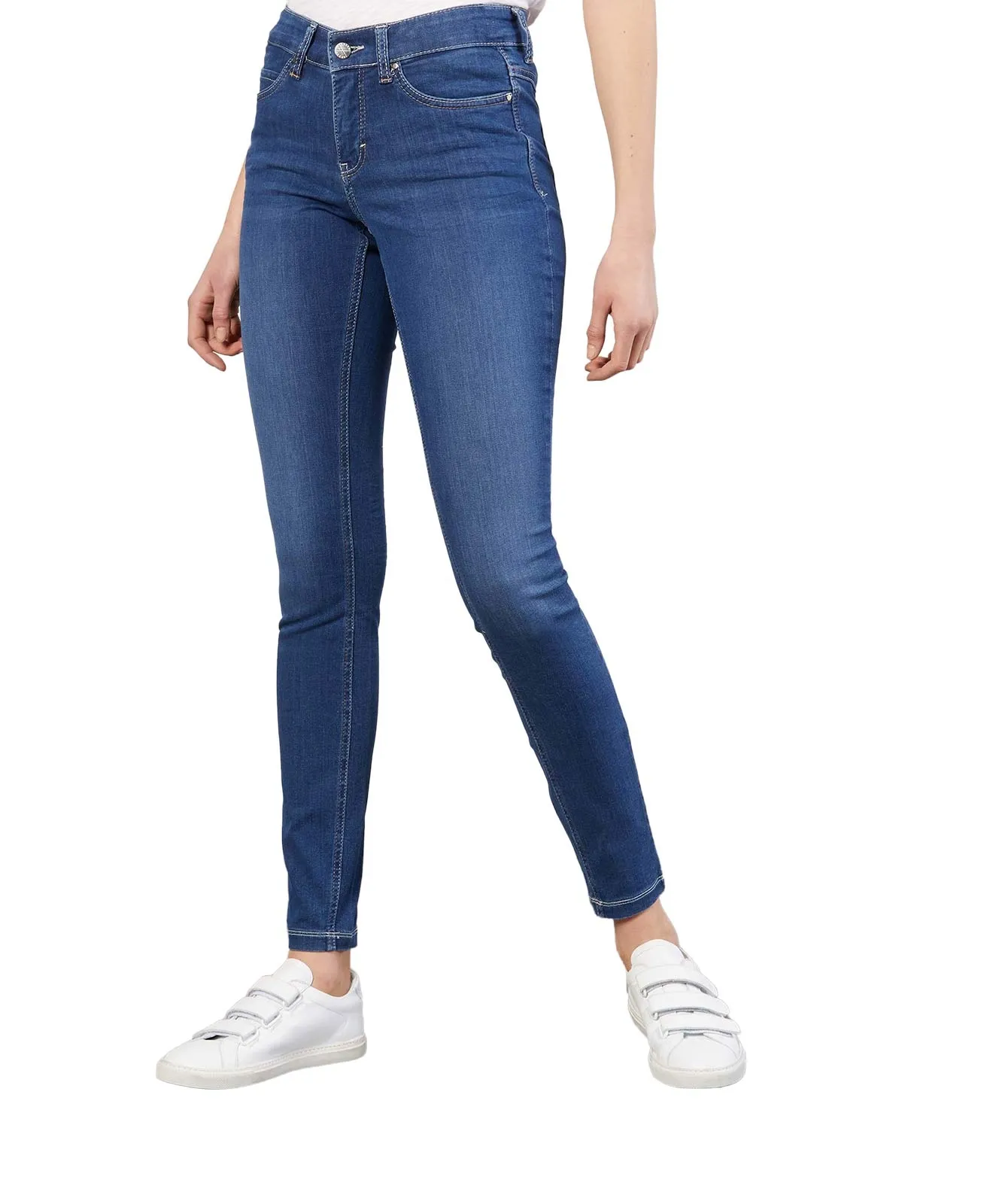 MAC Röhrejeans Dream Skinny in Mid Blue Authentic Wash
