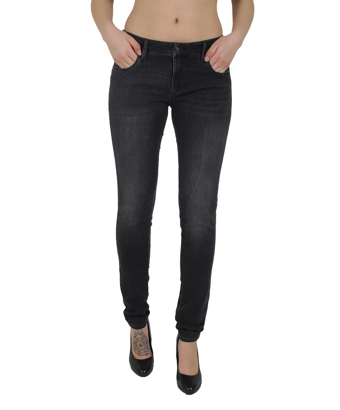 Mavi Jeans Skinny Jeans Adriana in Smoke Sateen