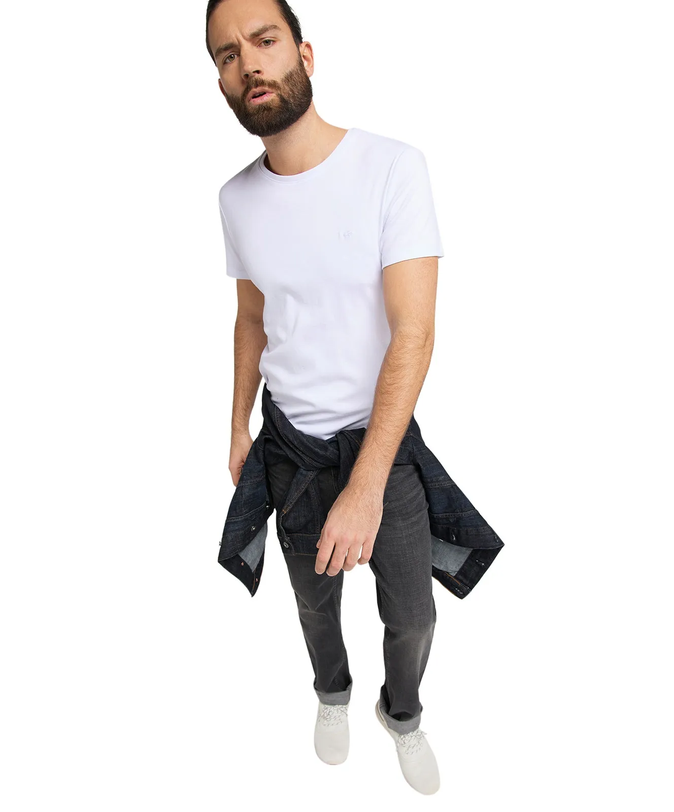 Mustang T-Shirt Slim Fit Aaron C Basic in White