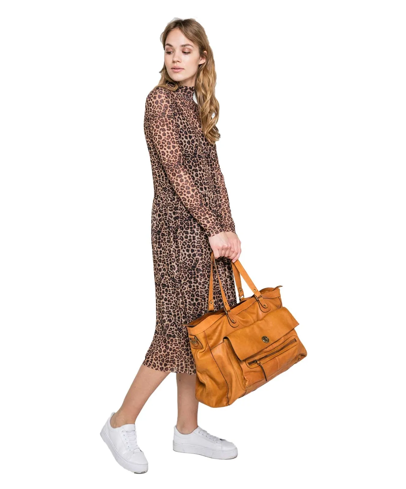 Pieces Shopper Damen in Cognac