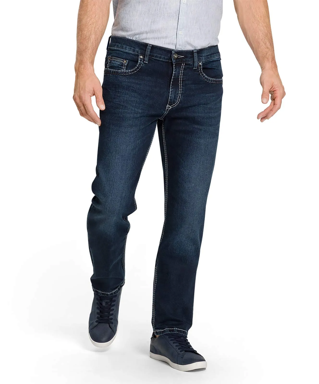 Pioneer Straight Jeans Rando 1654 in Blue Black Used Buffies