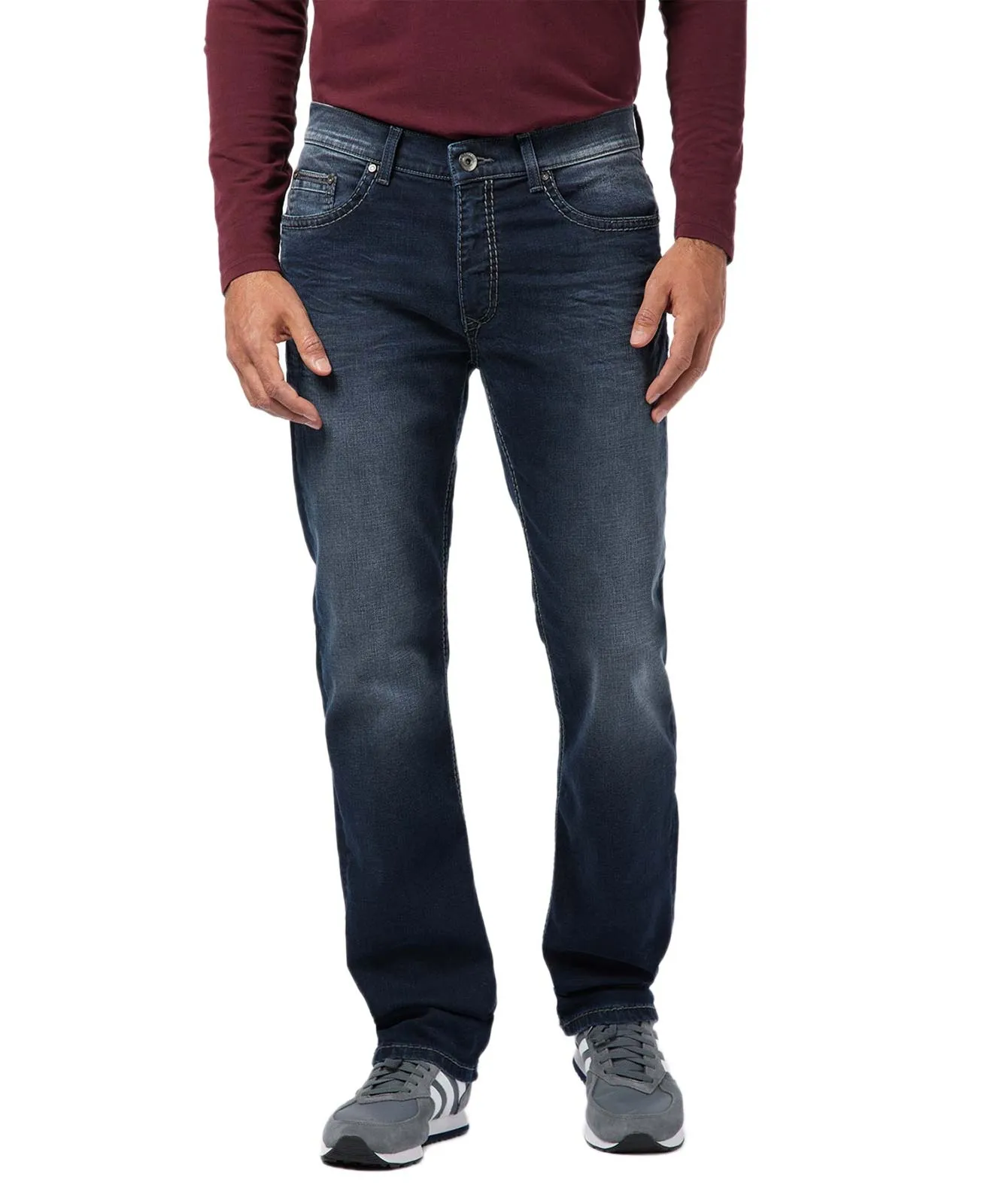 Pioneer Straight Jeans Rando Megaflex 1654 in Dark Used With Buffies