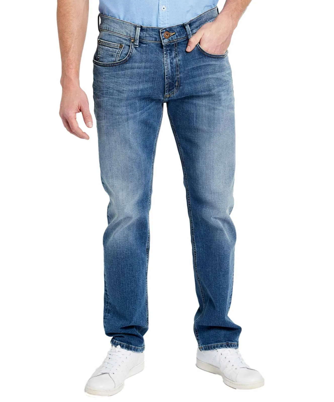 Pioneer Tapered Jeans River in Stone Used With Buffies