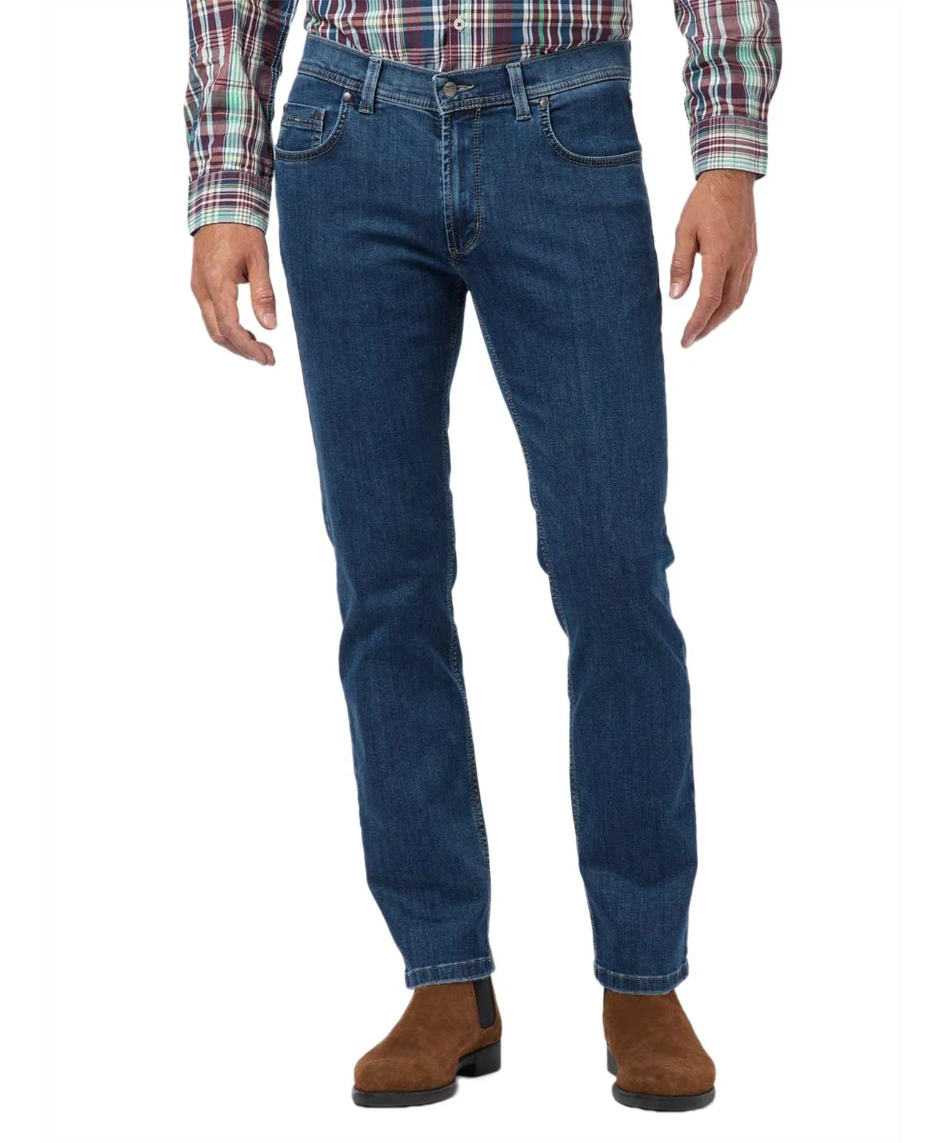Pioneer Straight Leg Jeans Rando Megaflex 1680 in Blue Stonewash