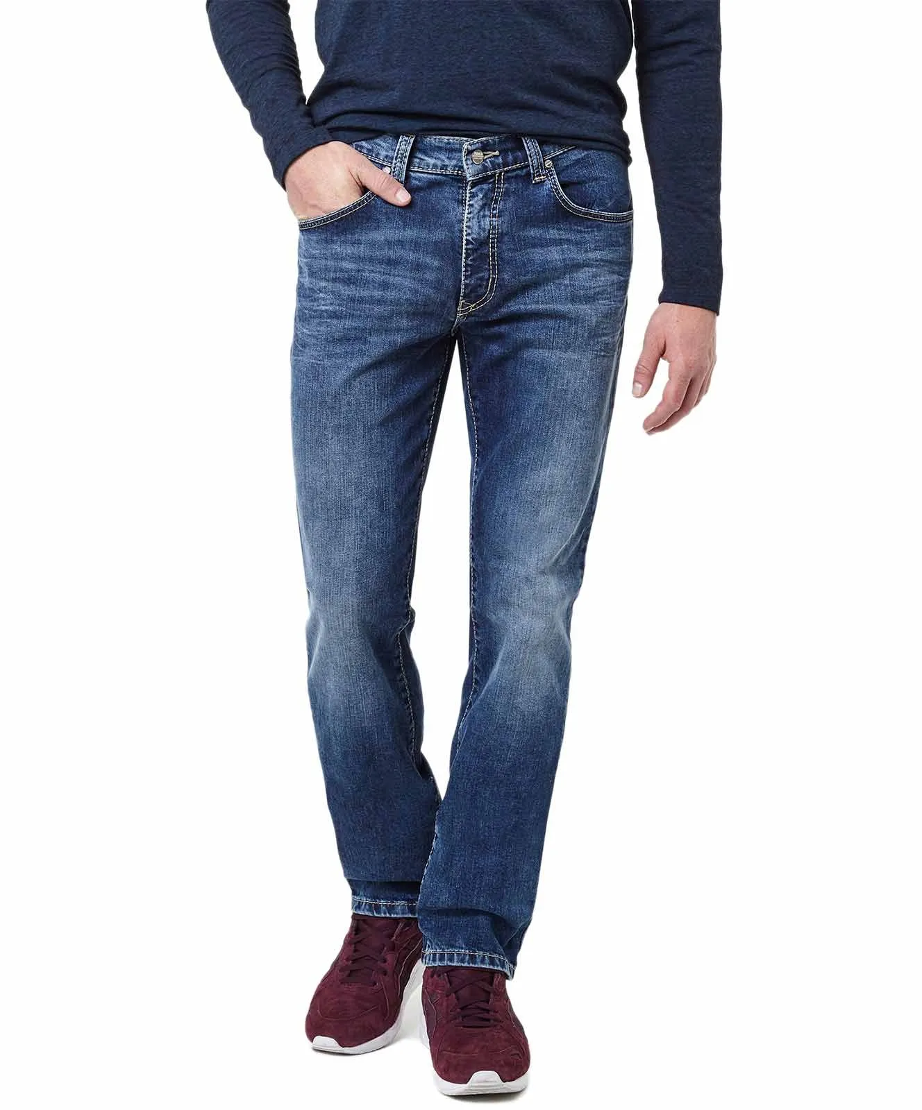 Pioneer Straight Leg Jeans Rando in Stone Used With Buffies