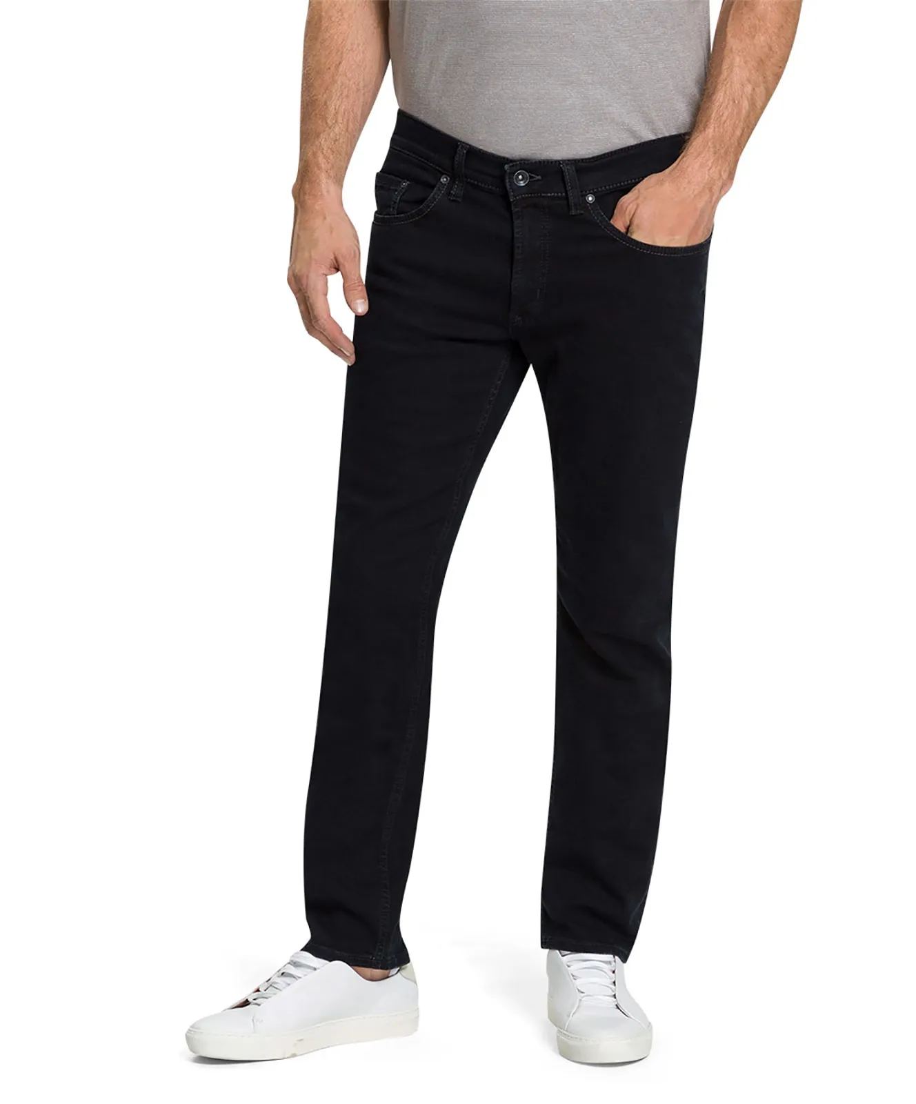 Pioneer Straight Jeans Eric in Blue Black Stonewash