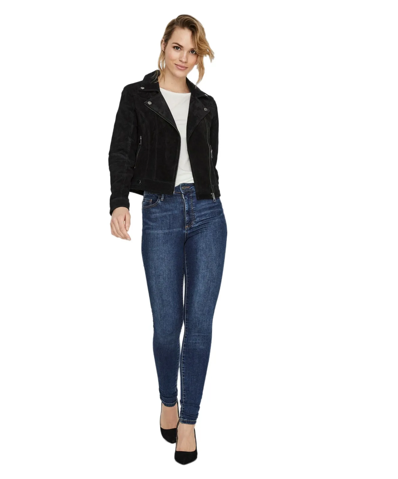 Vero Moda Lederjacke Regular Fit Roycesalon in Black