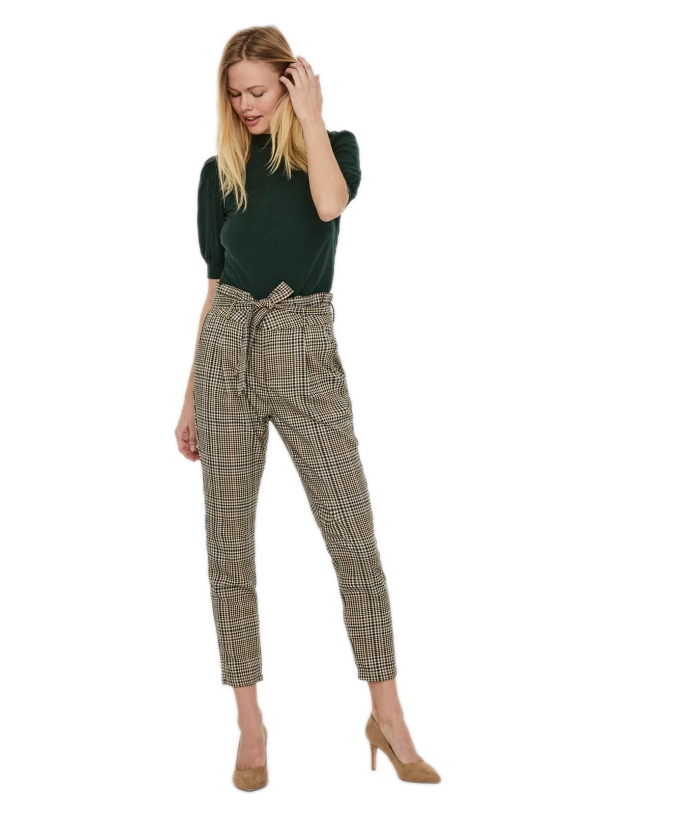 Vero Moda Chino Hose EVA Paperbag Hose in Tobacco Brown